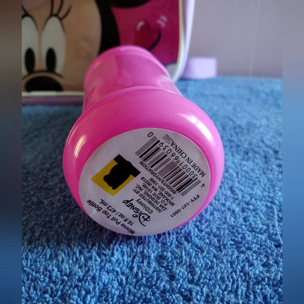 Disney Pink WOW Minnie Mouse Backpack with Matching Pink Bottle